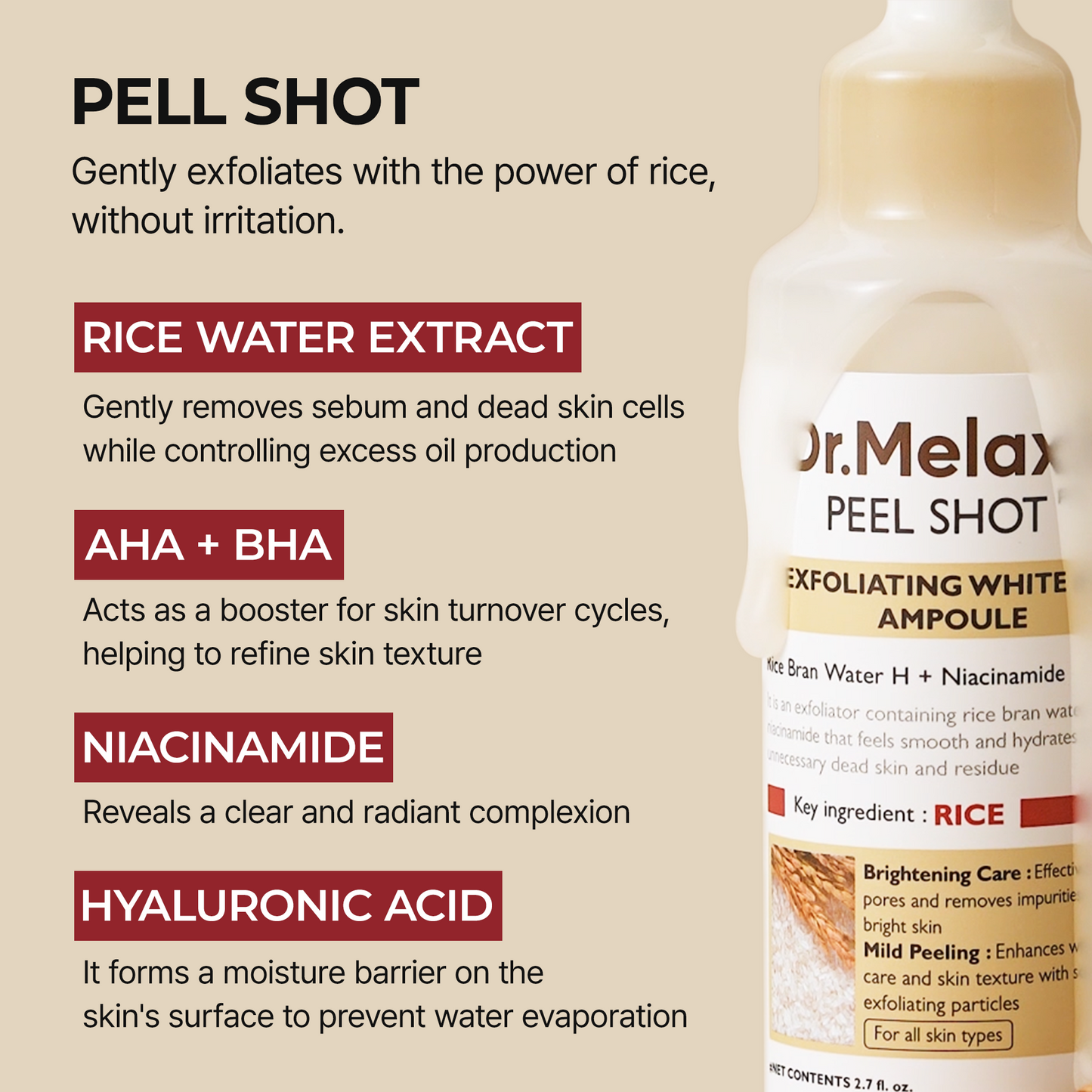 Peel Shot Glow Λευκή Ρυζιού Αμπούλα