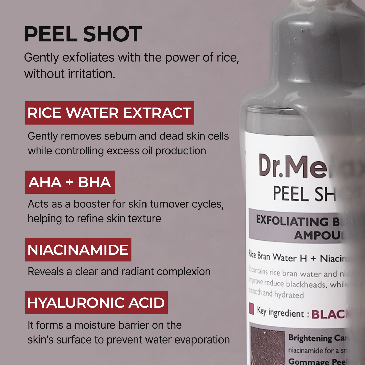 Peel Shot Glow Čierna Ryžová Ampulka