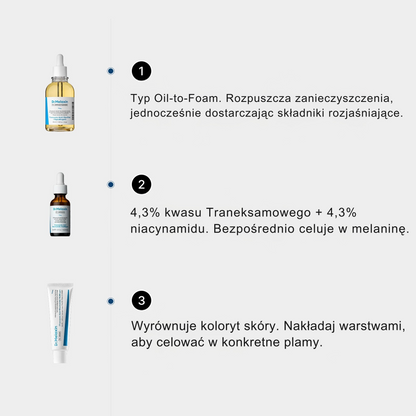 TX Tranexamová kyselina línia starostlivosti o tmavé škvrny