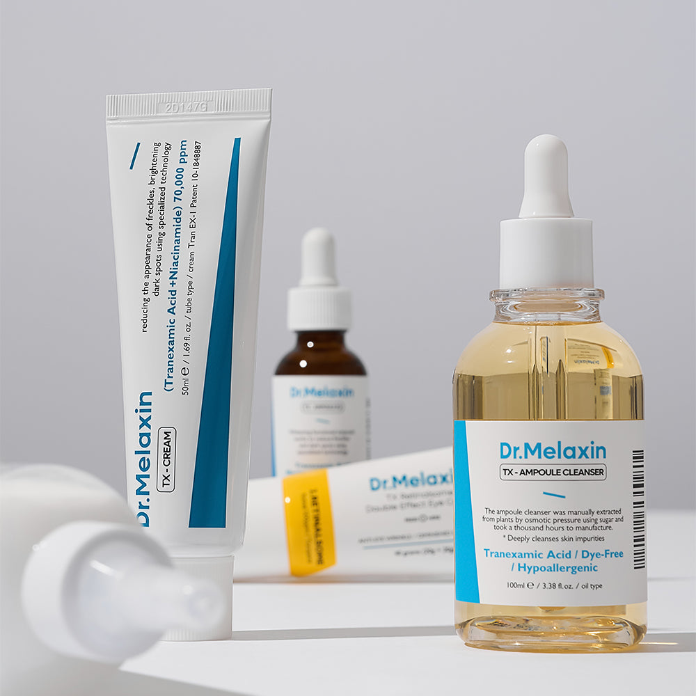 Pflegelinie mit Tranexamsäure gegen dunkle Flecken